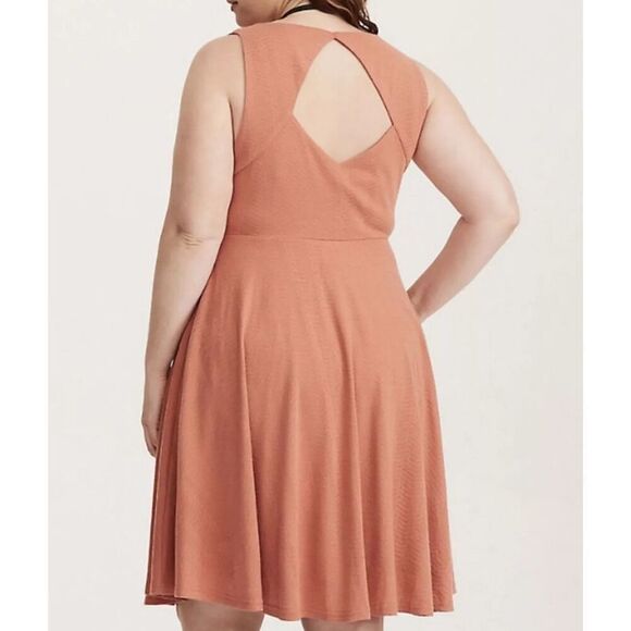 Torrid Skater Dress Size 1X Textured Light Orange /Rust nwt (0760) nwt Read - Picture 3 of 9